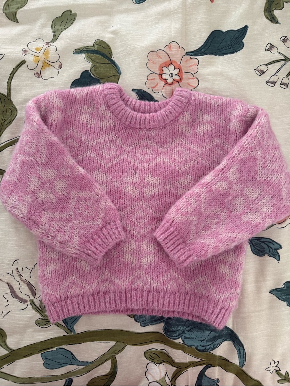 Zara Pink Marled Knit Sweater